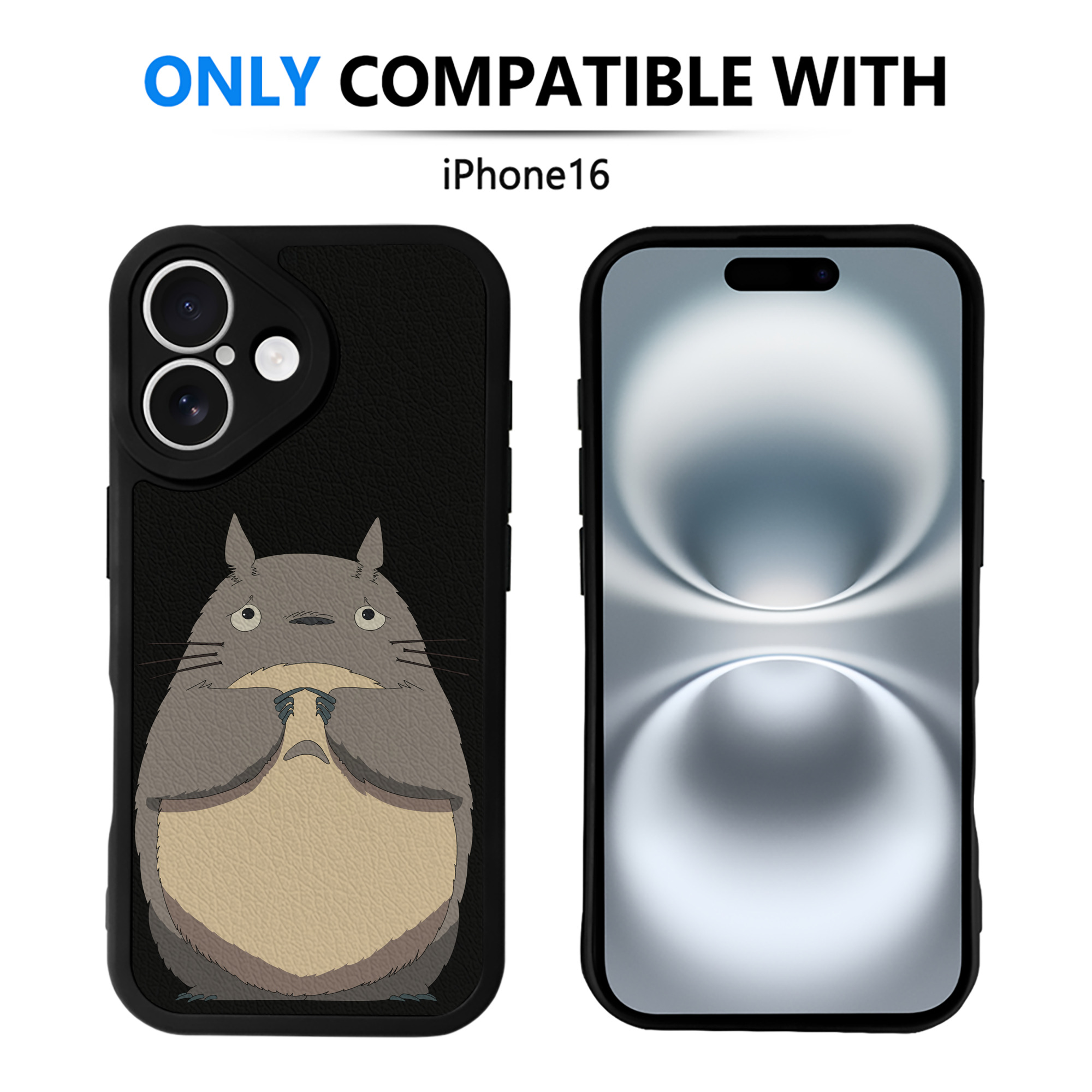 （画像用） となりのトトロ 草壁メイ 草壁サツキ My Neighbor Totoro Satsuki Kusakabe Mei Kusakabe 【iPhone 16シリーズ対応】シリコンスマホケース（レザー調） 材質：シリコン